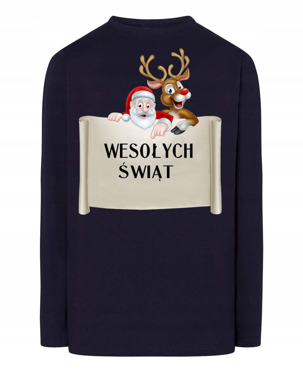 Longsleeve nadruk Wesołych Świąt Rozm.XS