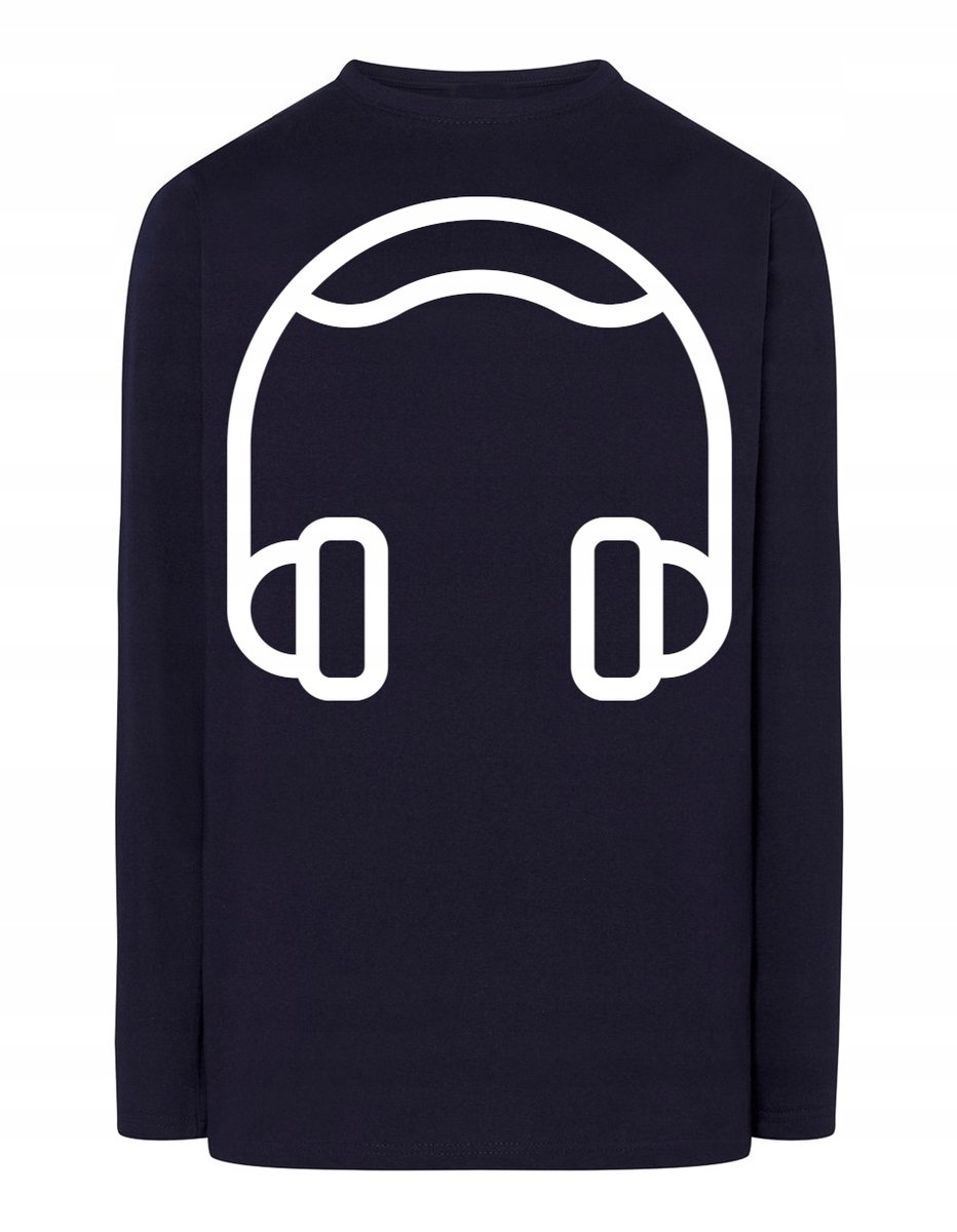 Longsleeve męski nadruk Muzyka Słuchawki r.XS