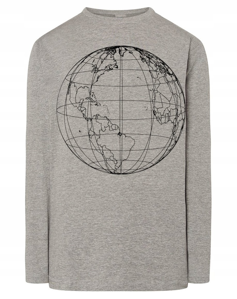Longsleeve męski nadruk kula globus Ziemia r.4XL