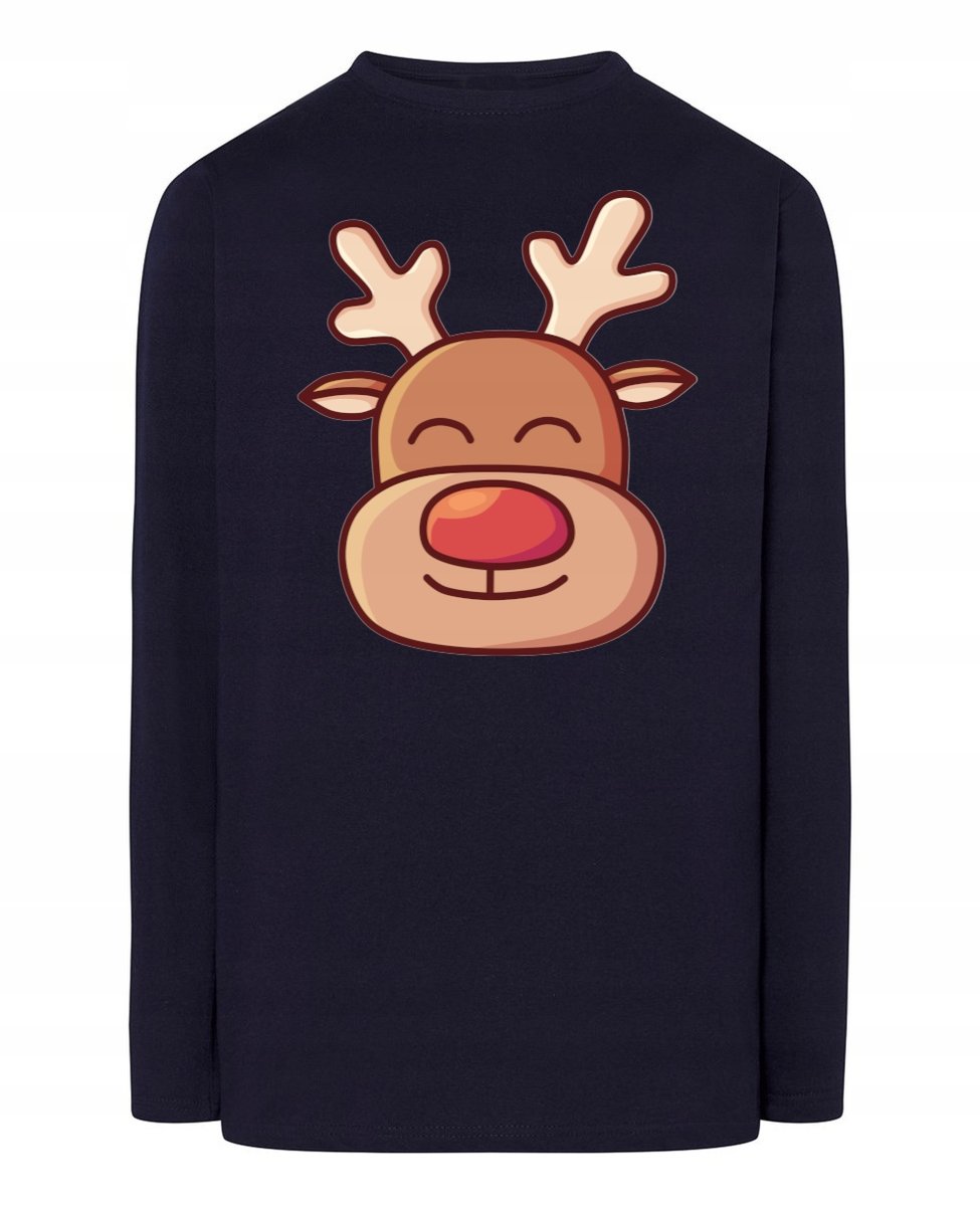 Świąteczny Longsleeve męski kolorowy Renifer Rudolf r.M