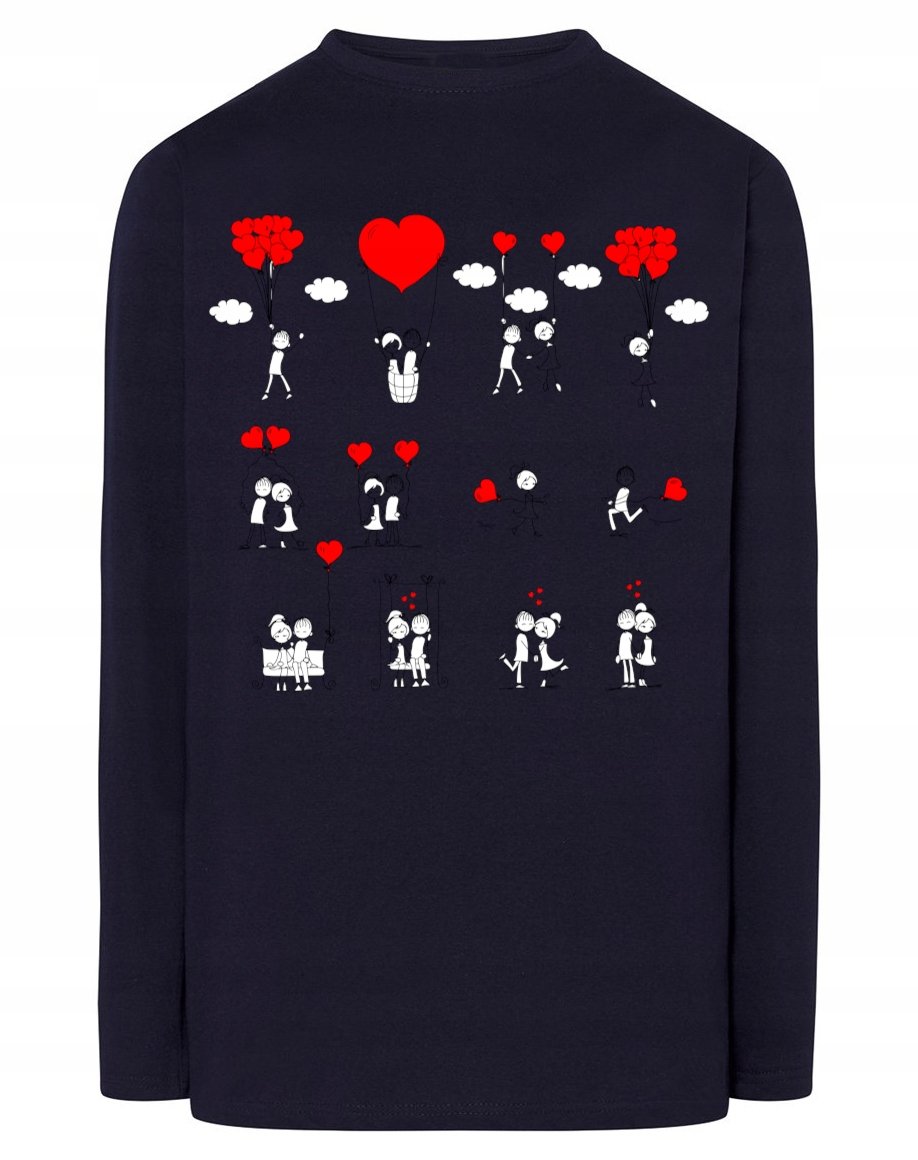 Walentynki Longsleeve męski nadruk Love Story XXL