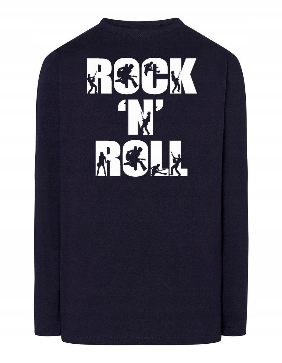 Longsleeve męski nadruk napis ROCK'n ROLL r.XL