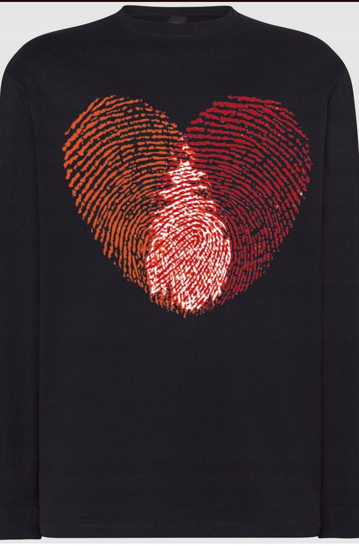Walentynki Serce Nadruk Longsleeve Odciski r.XS