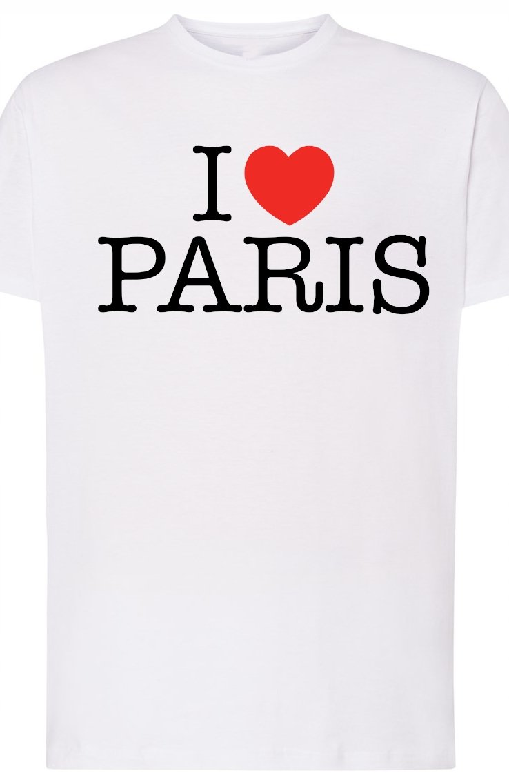 I Love Paris Kocham Paryż Męski T-Shirt r.S