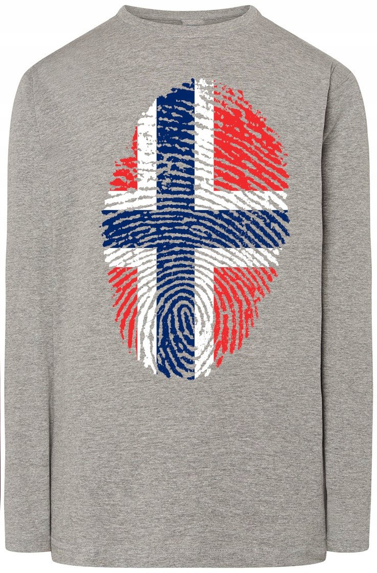 Norwegia Flaga Odcisk Bluza Longsleeve Rozm.M