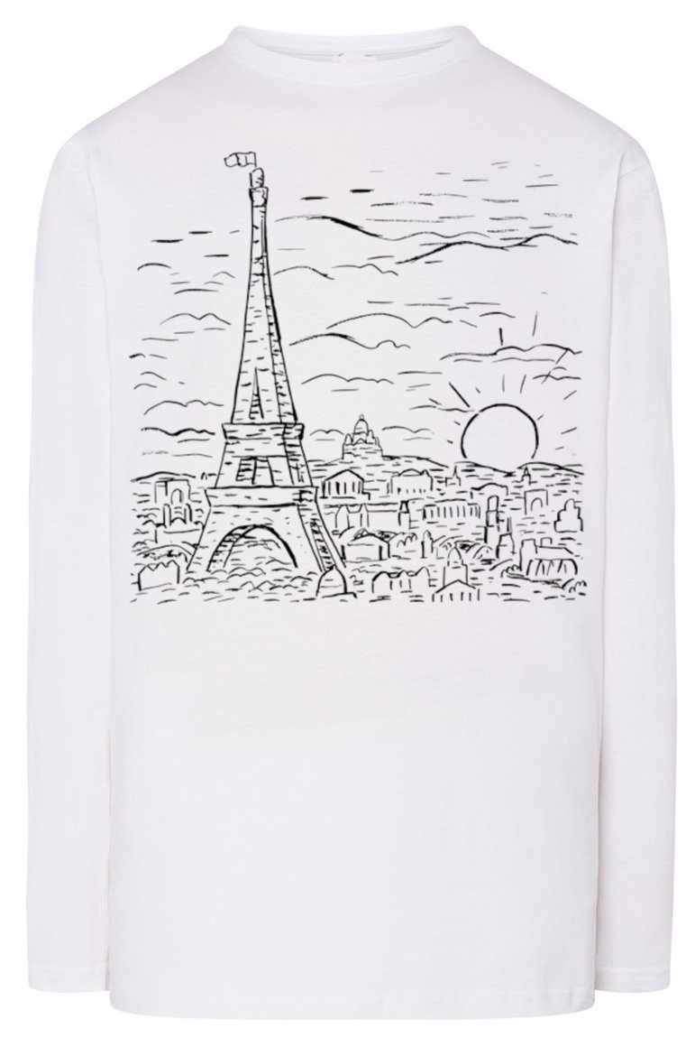 Longsleeve męski nadruk WIEŻA EIFFLA r.4XL