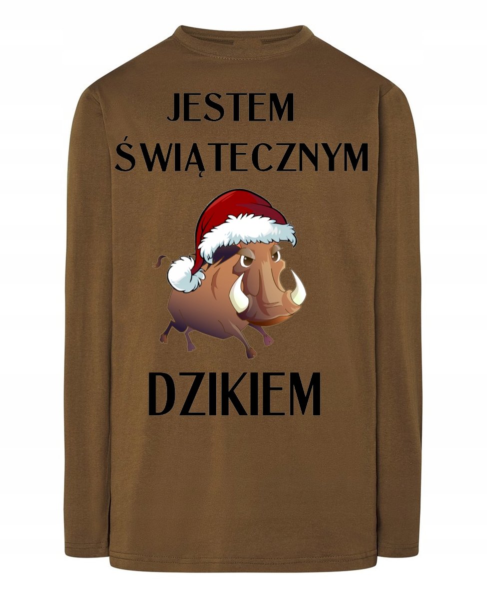 Longsleeve świąteczny nadruk Dzik Rozm.XL