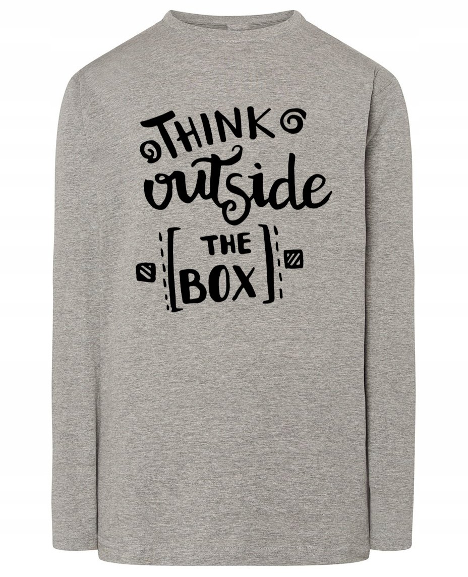 Longsleeve nadruk napis Myśl nieszablonowo r.L