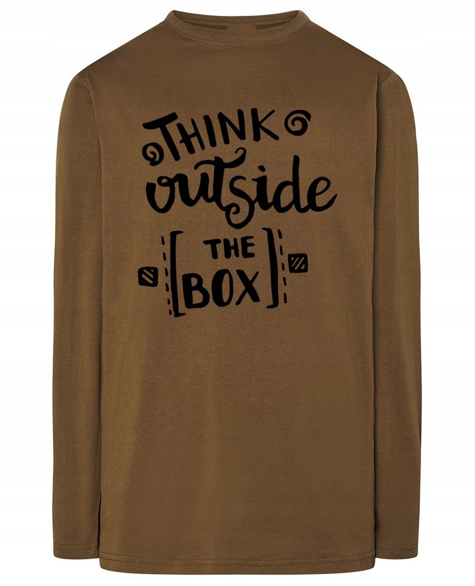 Longsleeve nadruk napis Myśl nieszablonowo r.M