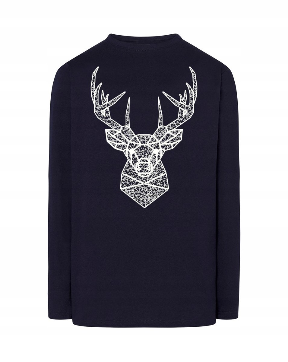 Longsleeve męski nadruk art line JELEŃ r.4XL