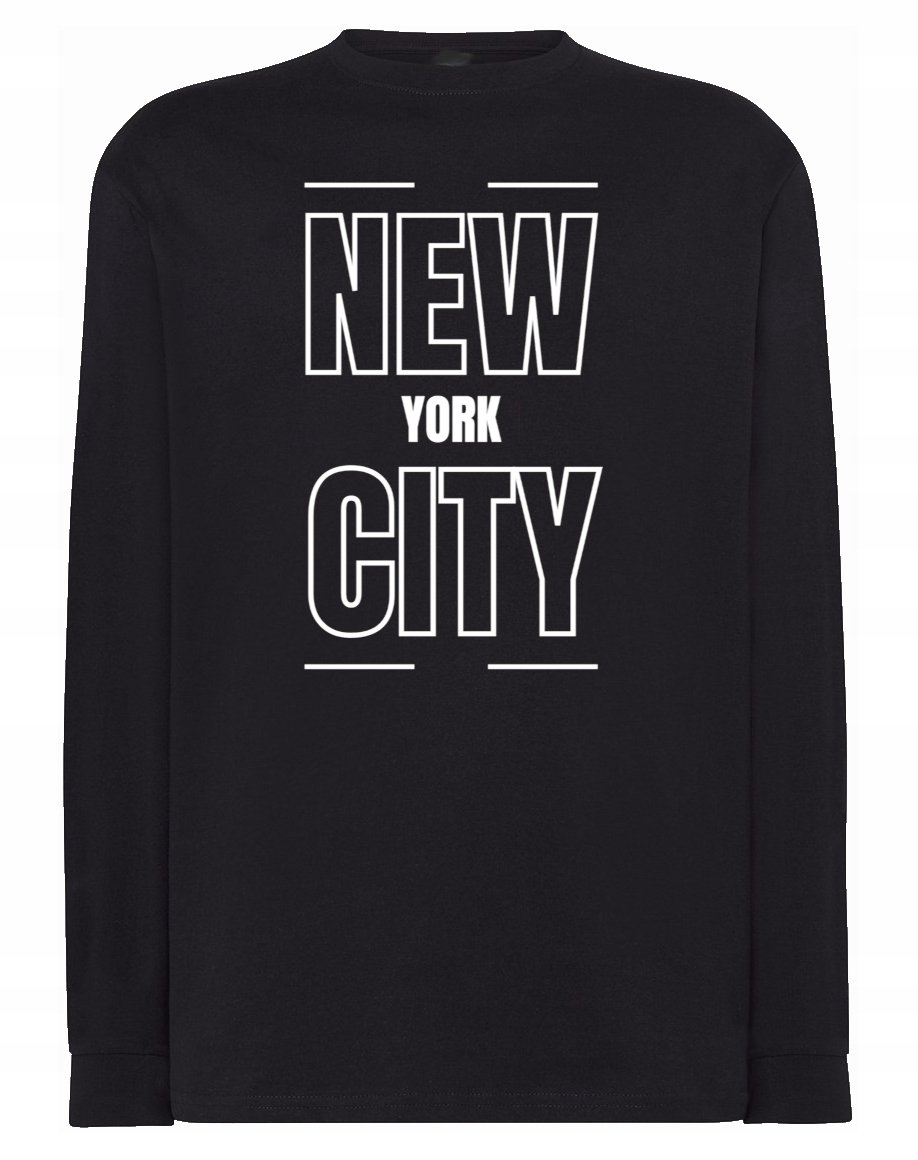 Longsleeve nadruk napis NOWY JORK NEW YORK r.L