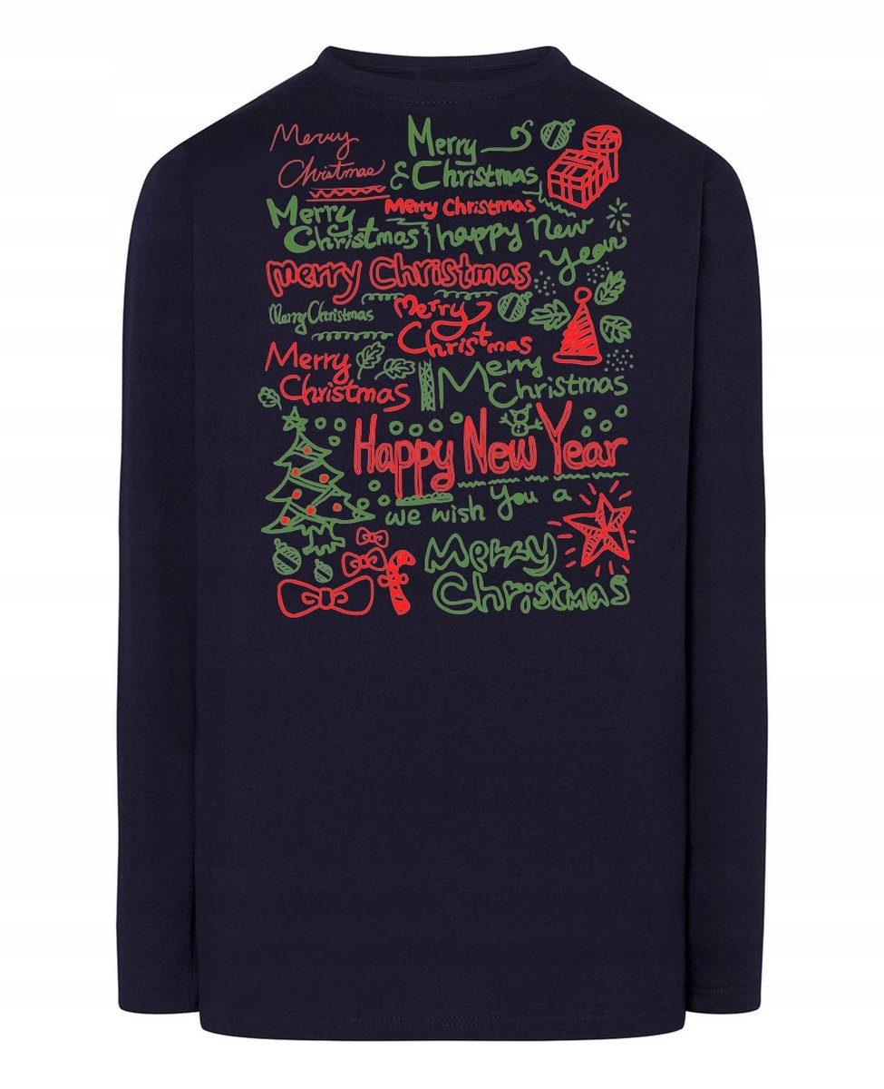 Longsleeve męski nadruk Merry Christmas Rozm.4XL