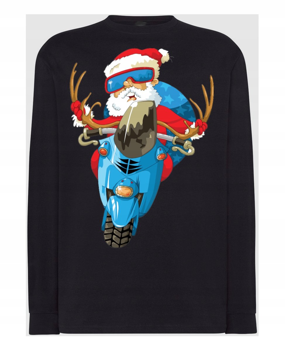 Longsleeve nadruk Mikołaj Motocyklista R.L