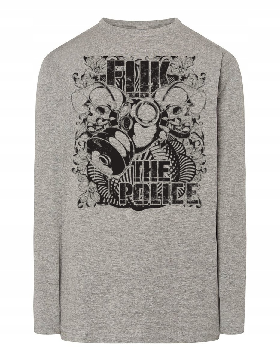 Longsleeve męski nadruk FUK THE POLICE r.5XL