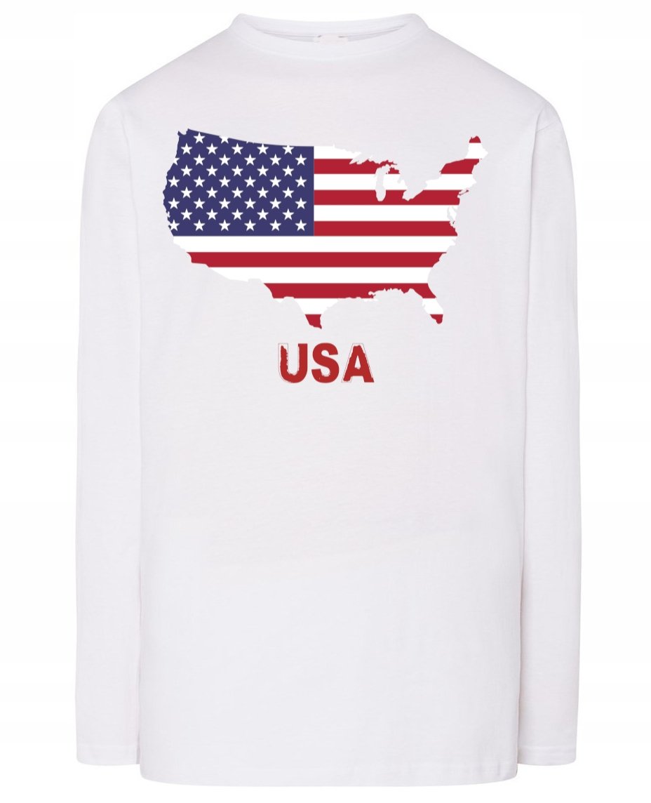 Longsleeve męski fajny nadruk USA r.XS