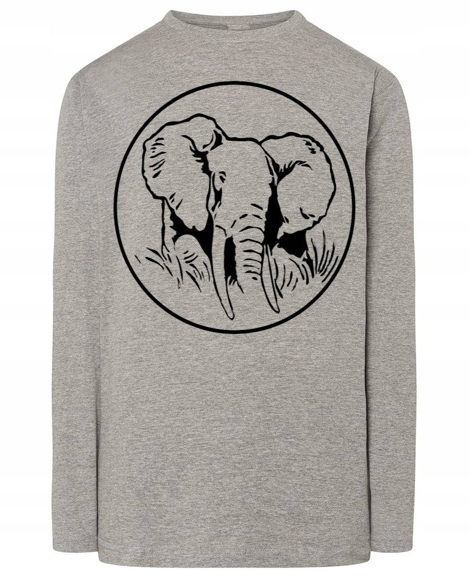Longsleeve męski nadruk ZWIERZĘ SŁOŃ r.XS