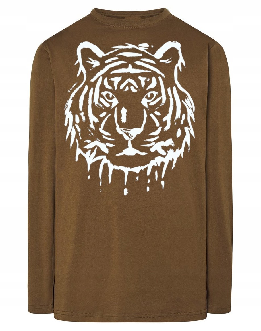 Longsleeve fajny nadruk ZWIERZĘ TYGRYS r.S