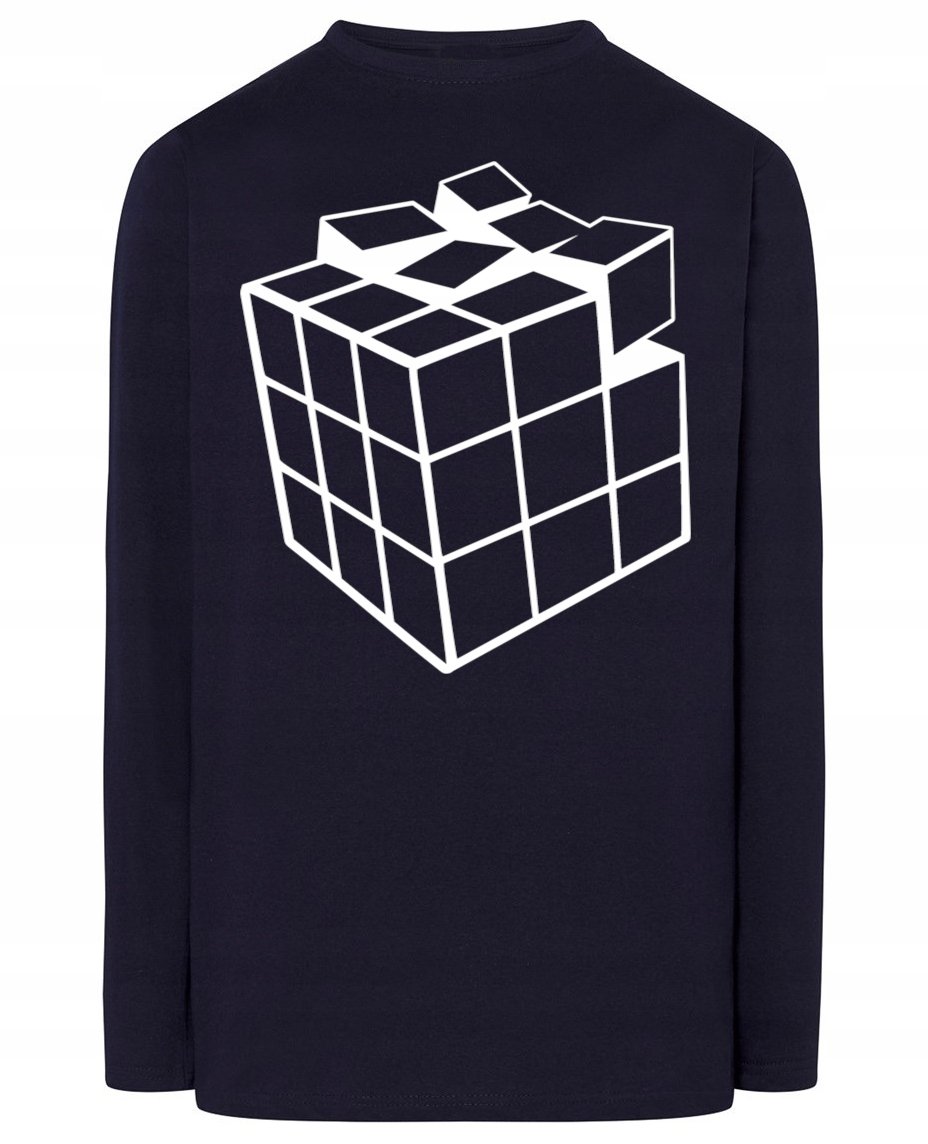 Longsleeve fajny nadruk Kostka Rubika r.3XL