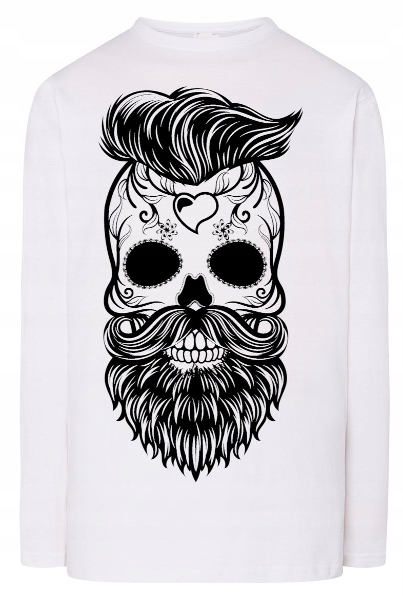 Longsleeve męski nadruk Czaszka Broda r.3XL