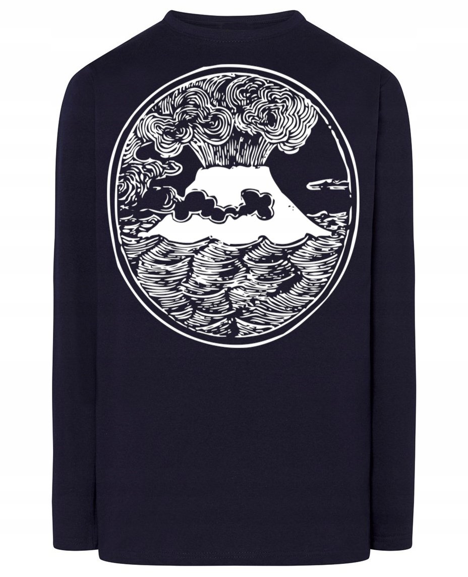Longsleeve męski fajny nadruk WULKAN r.XS
