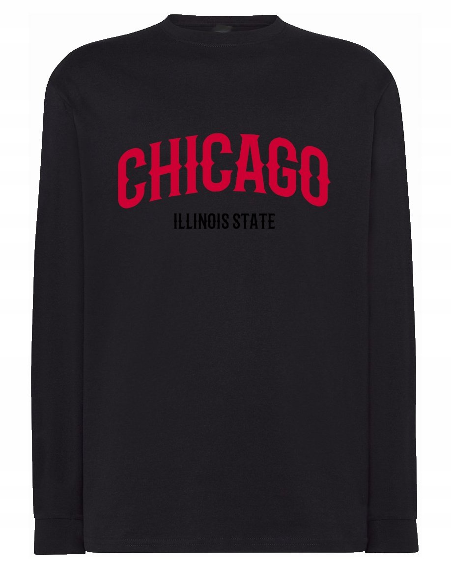 Longsleeve męski nadruk napis CHICAGO r.S