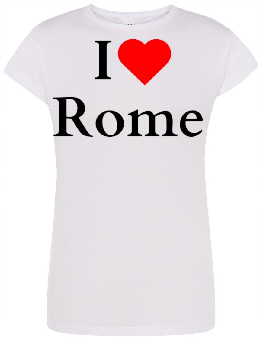 T-Shirt damski I Love Rome Kocham Rzym Włochy L