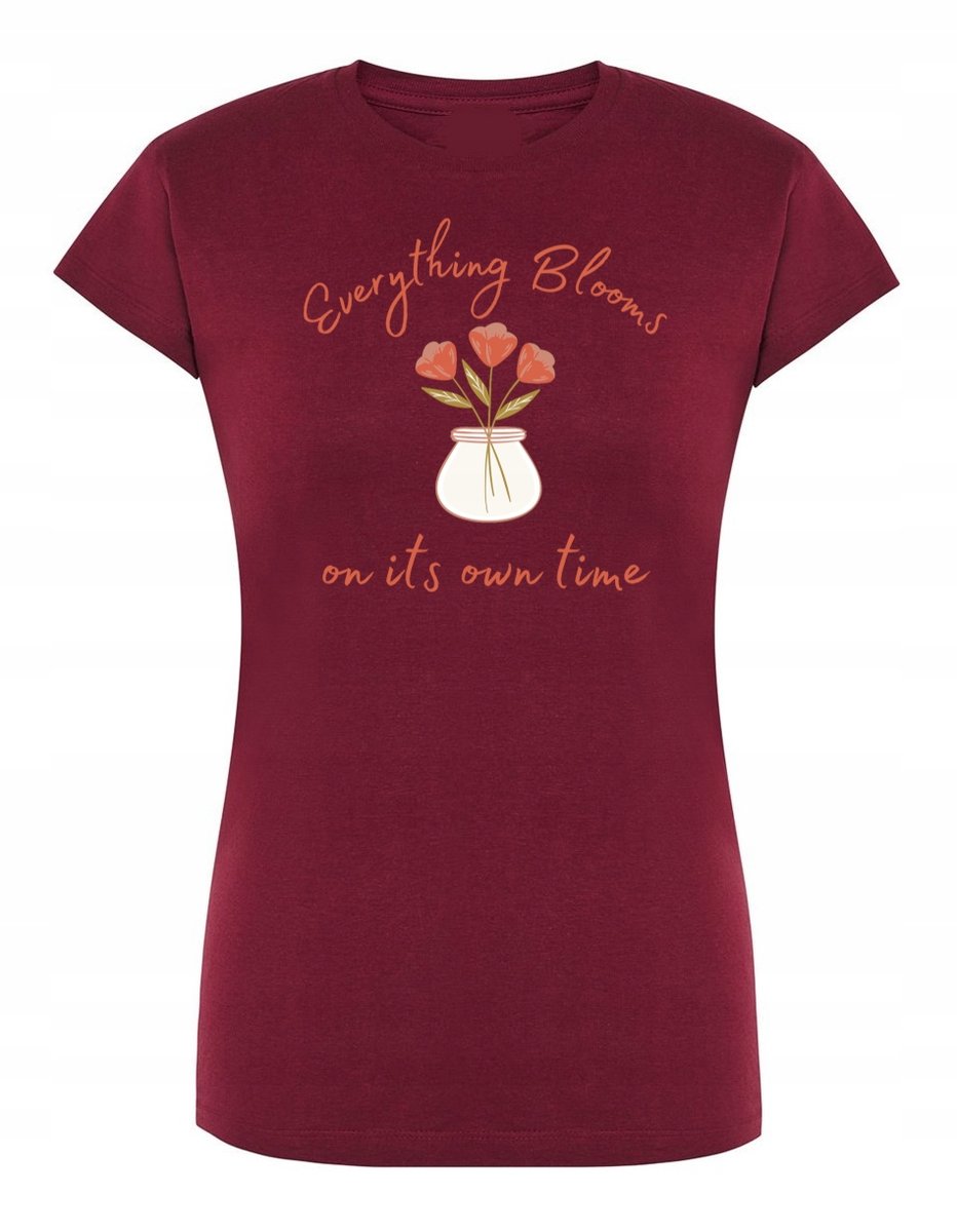 T-Shirt damski fajny nadruk KWIATY KWIATKI r.M