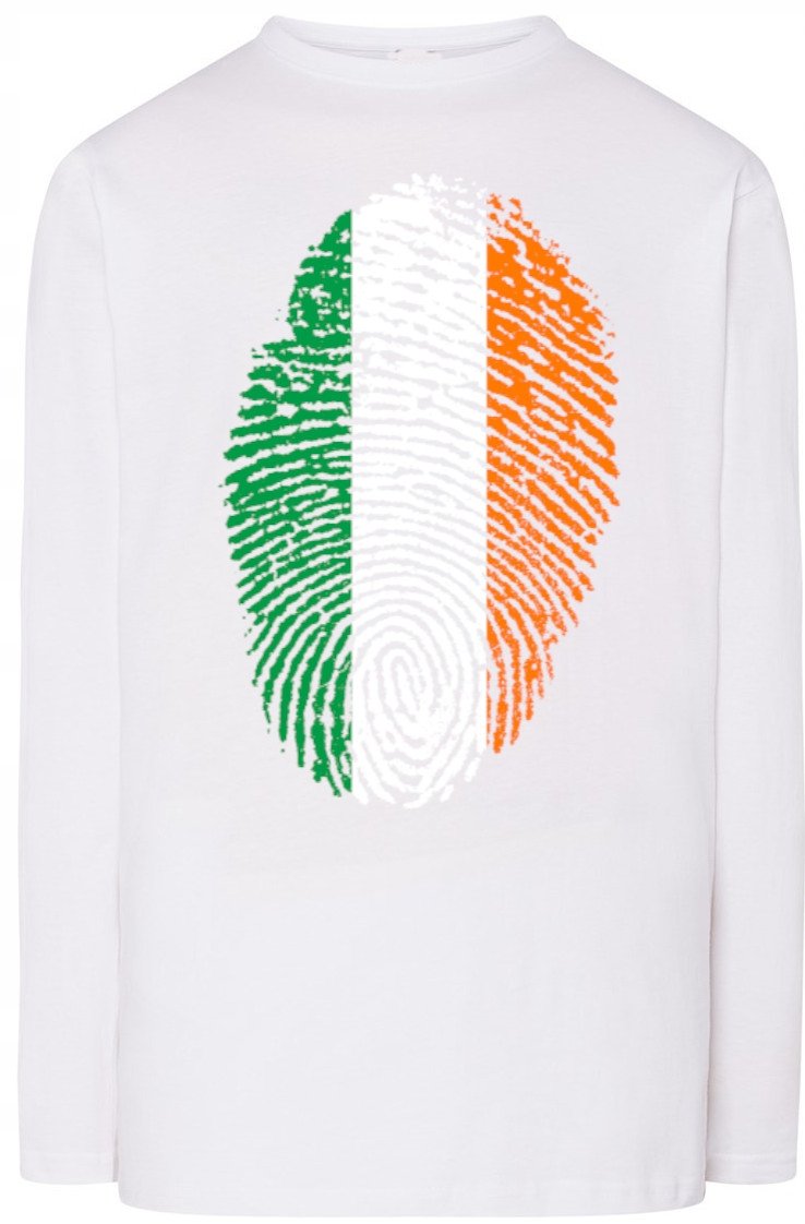 Irlandia Flaga Odcisk Bluza Longsleeve Nadruk S