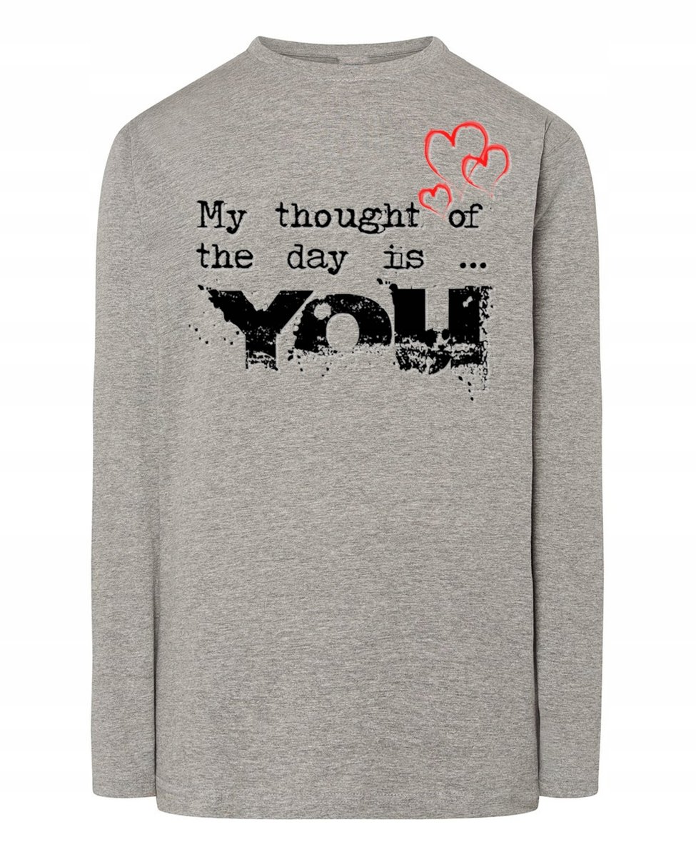 Walentynki Longsleeve nadruk Myślę o Tobie r.3XL