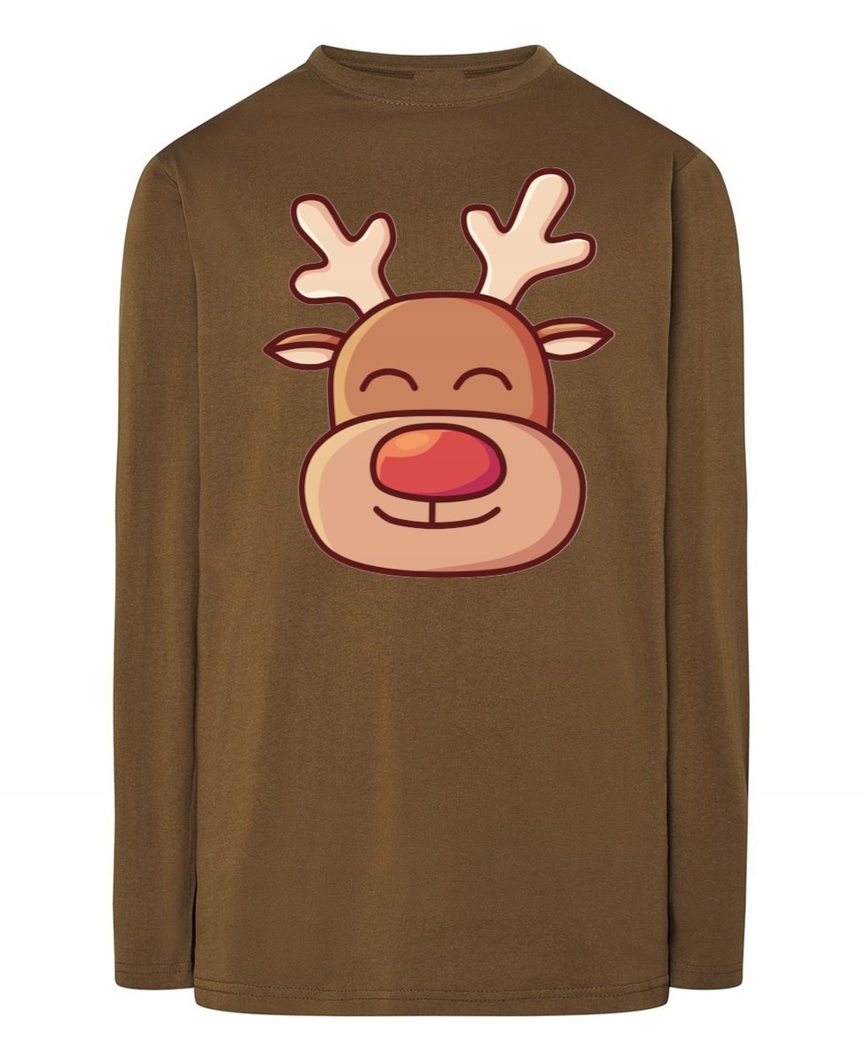 Świąteczny Longsleeve męski kolorowy Renifer Rudolf r.XL