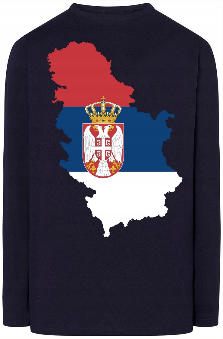 Serbia Męski Longsleeve Modny Nadruk Rozm.4XL
