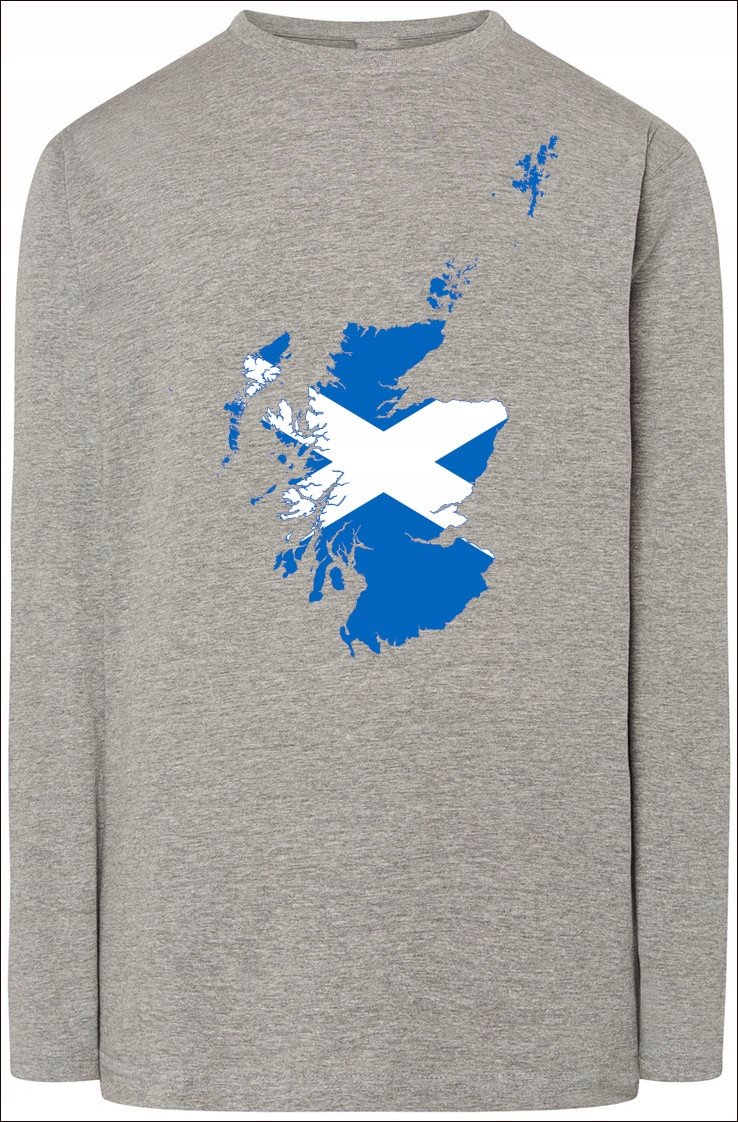Szkocja Męska Modna Bluza Longsleeve Nadruk R.M
