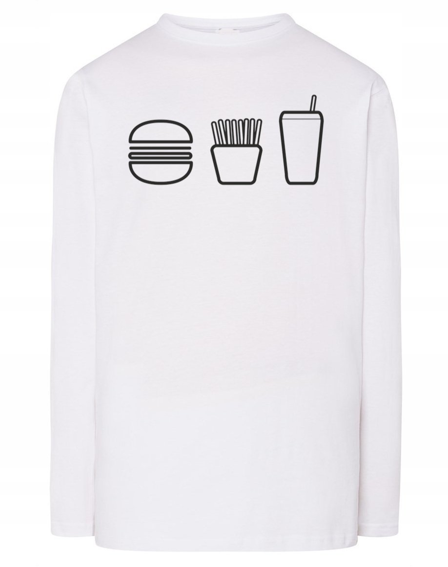 Longsleeve męski nadruk Burger FAST FOOD r.S