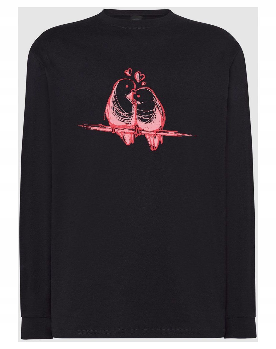 Walentynki Longsleeve nadruk Ptaki Miłość r.4XL