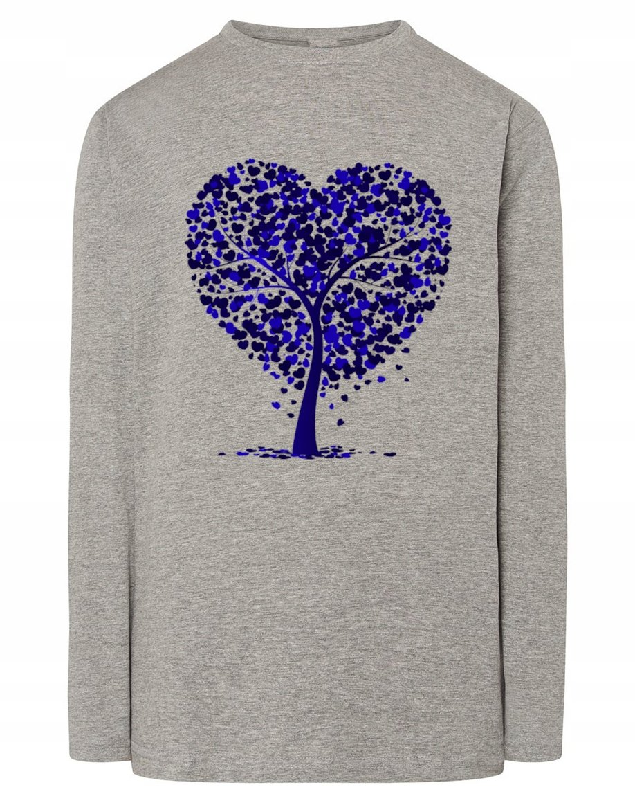 Walentynki Longsleeve nadruk Serca Drzewo r.4XL