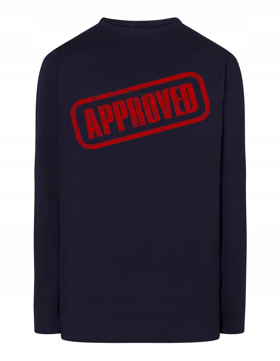 Longsleeve męski nadruk napis APPROVED r.4XL