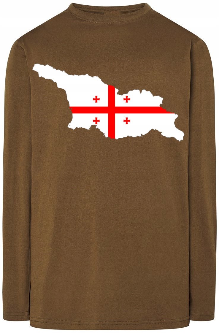 Gruzja Flaga Męska Modna Bluza Longsleeve Rozm.M
