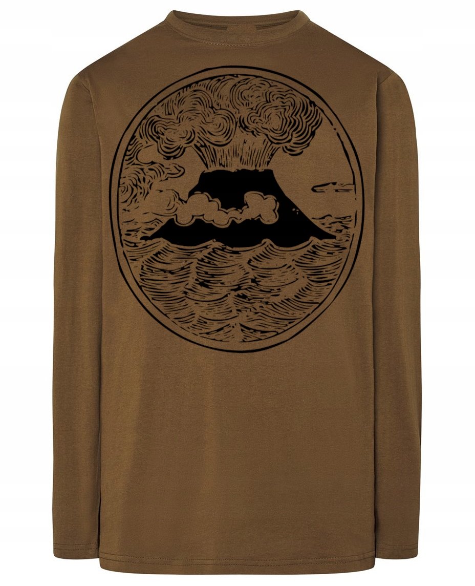Longsleeve męski fajny nadruk WULKAN r.XL