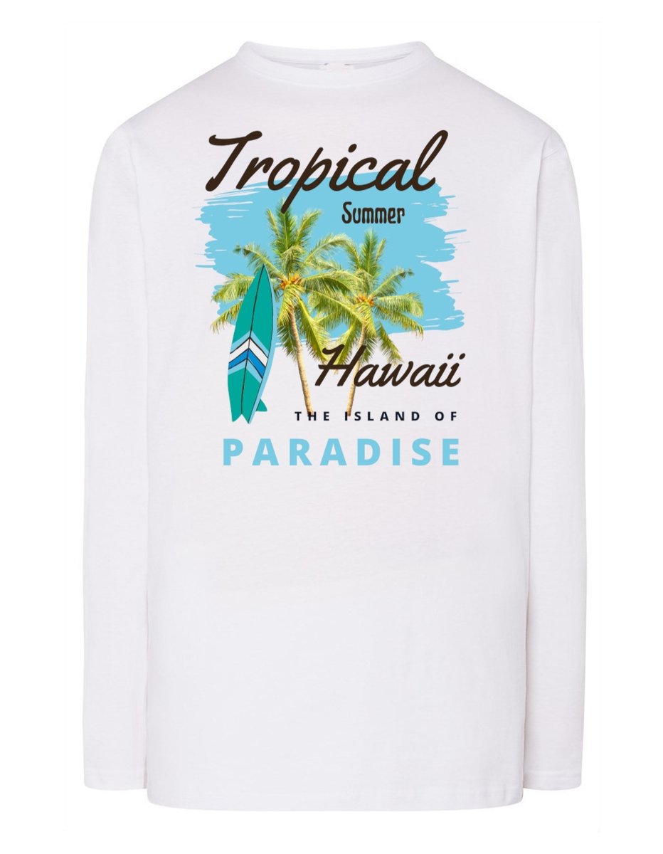 Longsleeve męski nadruk HAWAJE TROPIKI r.XXL