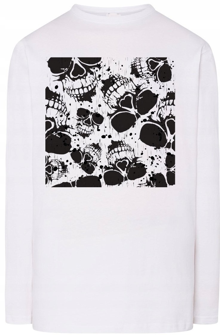 Longsleeve męski nadruk Czaszki Modny Rozm.M