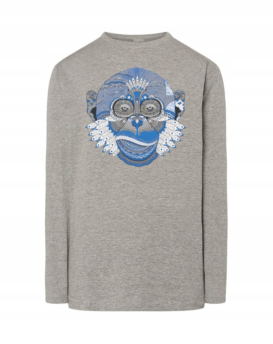 Longsleeve męski nadruk głowa MAŁPA r.5XL
