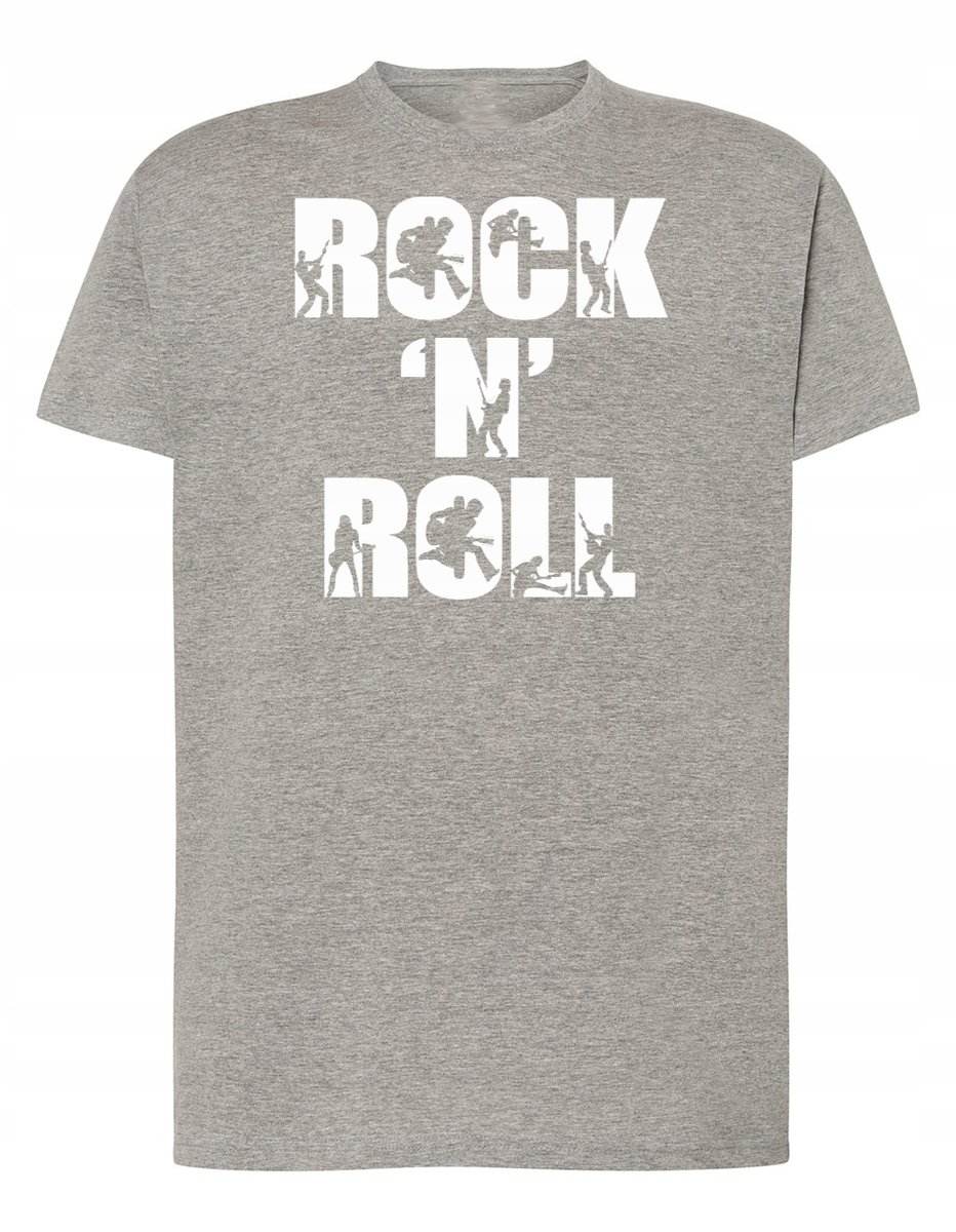 T-Shirt męski nadruk napis Rock'n Roll r.XS