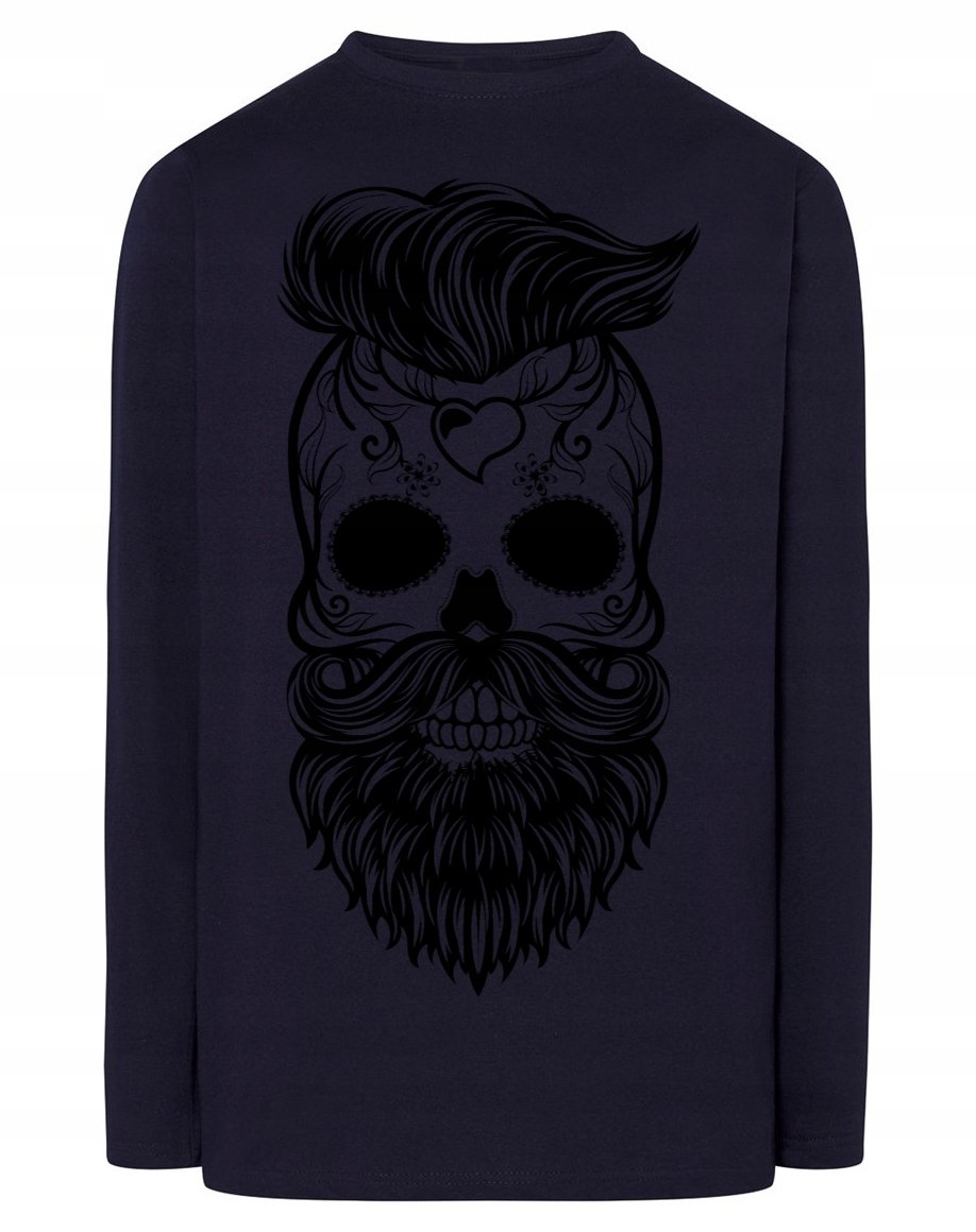 Longsleeve męski nadruk Czaszka Broda r.3XL