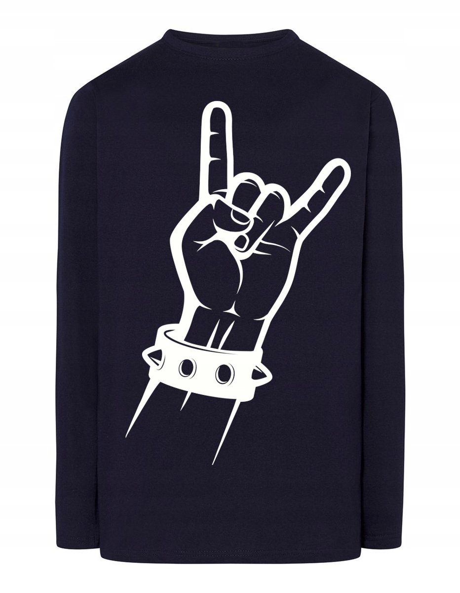 Longsleeve muzyczny nadruk ręka Rock'n Roll r.S