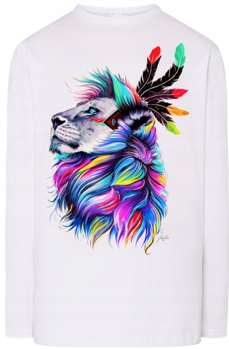 Lew Kolorowy Męski Modny Longsleeve Rozm.XXL