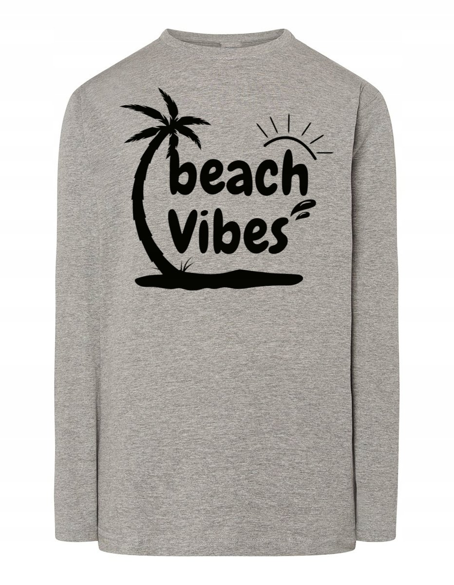 Longsleeve wakacyjny nadruk Beach Vibes r.L