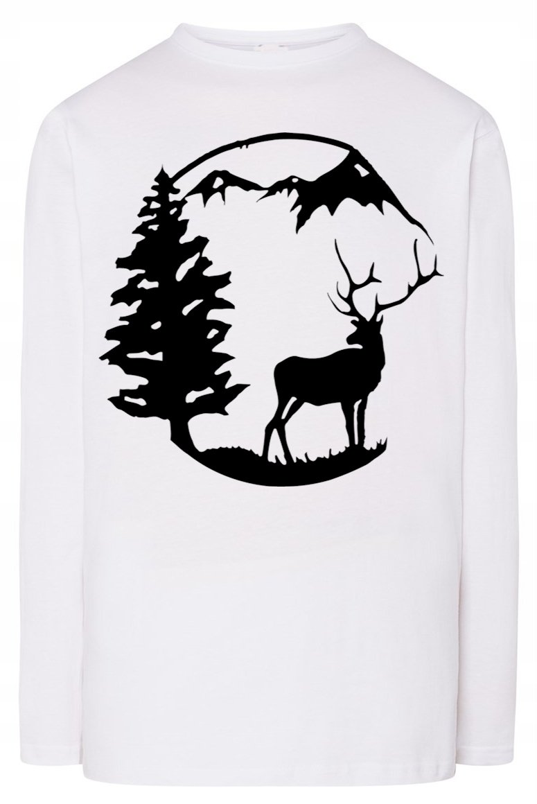 Longsleeve męski nadruk góry Jeleń r.4XL