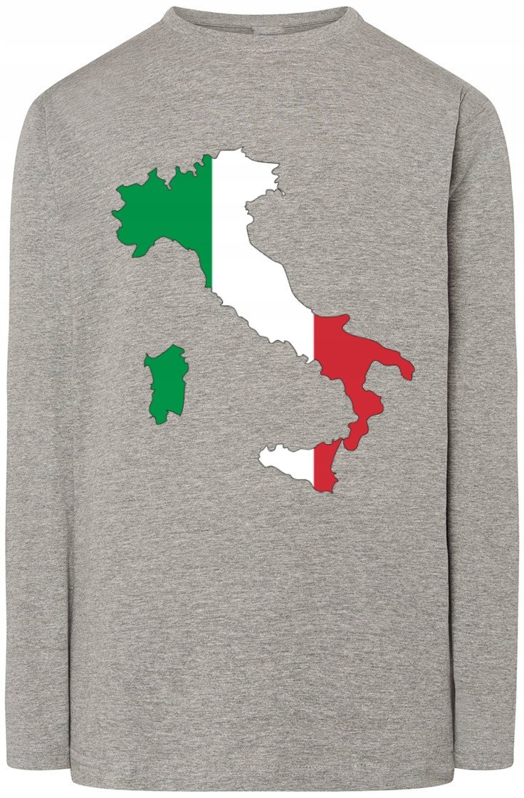 Włochy Flaga Męski Longsleeve Modny Rozm.4XL