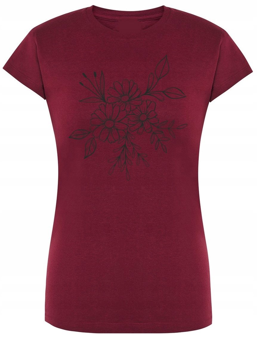 T-Shirt damski nadruk KWIATKI KWIATY Rozm.XXL