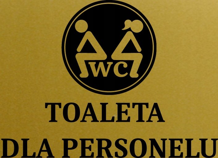 Tabliczka aluminiowa na drzwi TOALETA DLA PERSONELU 15x10 Nierdzewna